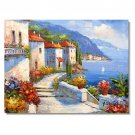Garden by Mediterranean Sea 6 Impressionist Landscape Oil Painting Canvas Art High Quality Home