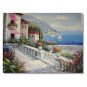 Greek Mediterranean Garden by Sea Impressionist Landscape Oil Painting Canvas Art High Quality