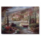 Italian Mediterranean at Dusk Impressionist Landscape Oil Painting Canvas Art High Quality Home