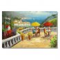 100% Hand-Paint Italian Mediterranean Garden Impressionist Landscape Oil Painting Canvas Art