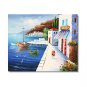 Italian Mediterranean Sea Boats Impressionist Landscape Oil Painting Canvas Art High Quality