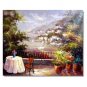 Italian Mediterranean Seascape Old Town Beach-003 Impressionist Landscape Oil Painting Canvas