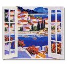 Italian Mediterranean Seascape Old Town Beach-006 Impressionist Landscape Oil Painting Canvas