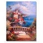Italian Mediterranean Seascape Old Town Beach-040 Impressionist Landscape Oil Painting Canvas