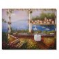100% Hand-Paint Italian Mediterranean Seascape Old Town Beach-042 Impressionist Landscape Oil