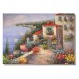 Italian Mediterranean Seascape Old Town Beach-044 Impressionist Landscape Oil Painting Canvas