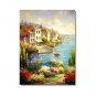100% Hand-Paint Italian Mediterranean Seascape Old Town Beach-047 Impressionist Landscape Oil