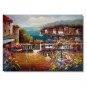 Italian Mediterranean Seascape Old Town Beach-059 Impressionist Landscape Oil Painting Canvas