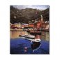 100% Hand-Paint Italian Mediterranean Seascape Old Town Beach-061 Impressionist Landscape Oil