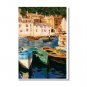 Italian Mediterranean Seascape Old Town Beach-062 Impressionist Landscape Oil Painting Canvas