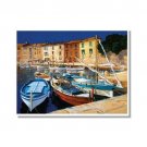 100% Hand-Paint Italian Mediterranean Seascape Old Town Beach-063 Impressionist Landscape Oil