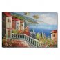 100% Hand-Paint Italian Mediterranean Seascape Old Town Beach-069 Impressionist Landscape Oil