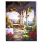 Italian Mediterranean Seascape Old Town Beach-104 Impressionist Landscape Oil Painting Canvas