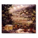100% Hand-Paint Italian Mediterranean Seascape Old Town Beach-111 Impressionist Landscape Oil