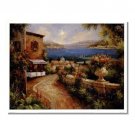 100% Hand-Paint Italian Mediterranean Seascape Old Town Beach-114 Impressionist Landscape Oil