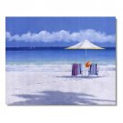 100% Hand-Paint Italian Mediterranean Seascape Old Town Beach-130 Impressionist Landscape Oil