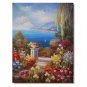 Italian Mediterranean Seascape Old Town Beach-139 Impressionist Landscape Oil Painting Canvas