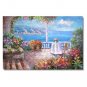 100% Hand-Paint Italian Mediterranean Seascape Old Town Beach-141 Impressionist Landscape Oil