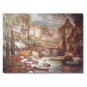 Italian Mediterranean Town Impressionist Landscape Oil Painting Canvas Art High Quality Home &