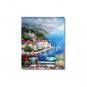 100% Hand-Paint Italian Mediterranean Townscape Impressionist Landscape Oil Painting Canvas Art