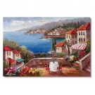 100% Hand-Paint Italian Mediterranean Tuscany Italy Ocean Oil Painting 40 Impressionist