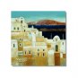 100% Hand-Paint Italian Mediterranean White Houses Impressionist Landscape Oil Painting Canvas