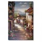 Italian Tuscany Town Sea Flowers Impressionist Landscape Oil Painting Canvas Art High Quality