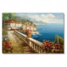 100% Hand-Paint Italy Portofino Amalfi Cinque Mediterranean Tuscany Art 11 Impressionist