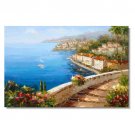 100% Hand-Paint Italy Portofino Amalfi Cinque Mediterranean Tuscany Art 8 Impressionist