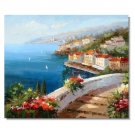 100% Hand-Paint Italy Portofino Amalfi Mediterranean Tuscany Wine Art 6 Impressionist Landscape