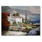100% Hand-Paint Looking up the Coast Impressionist Landscape Oil Painting Canvas Art High