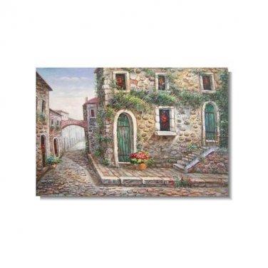 Mediterranean Italy Stone House 2 Impressionist Landscape Oil Painting Canvas Art High Quality