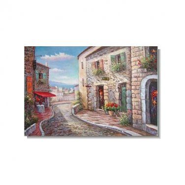 Mediterranean Italy Stone House 3 Impressionist Landscape Oil Painting Canvas Art High Quality