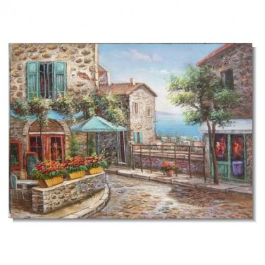 Mediterranean Italy Stone House 4 Impressionist Landscape Oil Painting Canvas Art High Quality