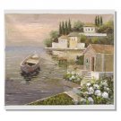 Mediterranean Sea Boat Impressionist Landscape Oil Painting Canvas Art High Quality Home &