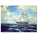 Ocean Seascape Oil Painting on Canvas Sailing Boat Big Waves Ships-028 Hand Painted Classical