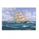 Ocean Seascape Oil Painting on Canvas Sailing Boat Big Waves Ships-053 Hand Painted Classical