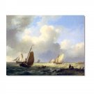 Ocean Seascape Oil Painting on Canvas Sailing Boat Big Waves Ships-059 Hand Painted Classical