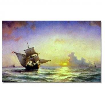 100% Hand-Paint Ocean Seascape Oil Painting on Canvas Sailing Boat Big Waves Ships-066 Hand