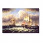 Ocean Seascape Oil Painting on Canvas Sailing Boat Big Waves Ships-067 Hand Painted Classical