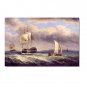 100% Hand-Paint Ocean Seascape Oil Painting on Canvas Sailing Boat Big Waves Ships-068 Hand