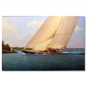 100% Hand-Paint Ocean Seascape Oil Painting on Canvas Sailing Boat Big Waves Ships-070 Hand