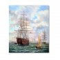Ocean Seascape Oil Painting on Canvas Sailing Boat Big Waves Ships-080 Hand Painted Classical