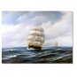 Ocean Seascape Oil Painting on Canvas Sailing Boat Big Waves Ships-086 Hand Painted Classical