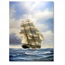 Ocean Seascape Oil Painting on Canvas Sailing Boat Big Waves Ships-088 Hand Painted Classical