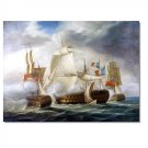 100% Hand-Paint Ocean Seascape Oil Painting on Canvas Sailing Boat Big Waves Ships-090 Hand