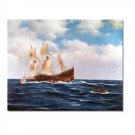 Ocean Seascape Oil Painting on Canvas Sailing Boat Big Waves Ships-092 Hand Painted Classical