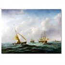 Ocean Seascape Oil Painting on Canvas Sailing Boat Big Waves Ships-094 Hand Painted Classical