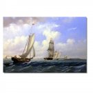 Ocean Seascape Oil Painting on Canvas Sailing Boat Big Waves Ships-099 Hand Painted Classical