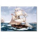 100% Hand-Paint Ocean Seascape Oil Painting on Canvas Sailing Boat Big Waves Ships-101 Hand